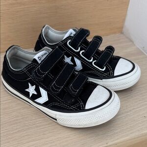 Converse Kids Black and White Velcro Sneakers